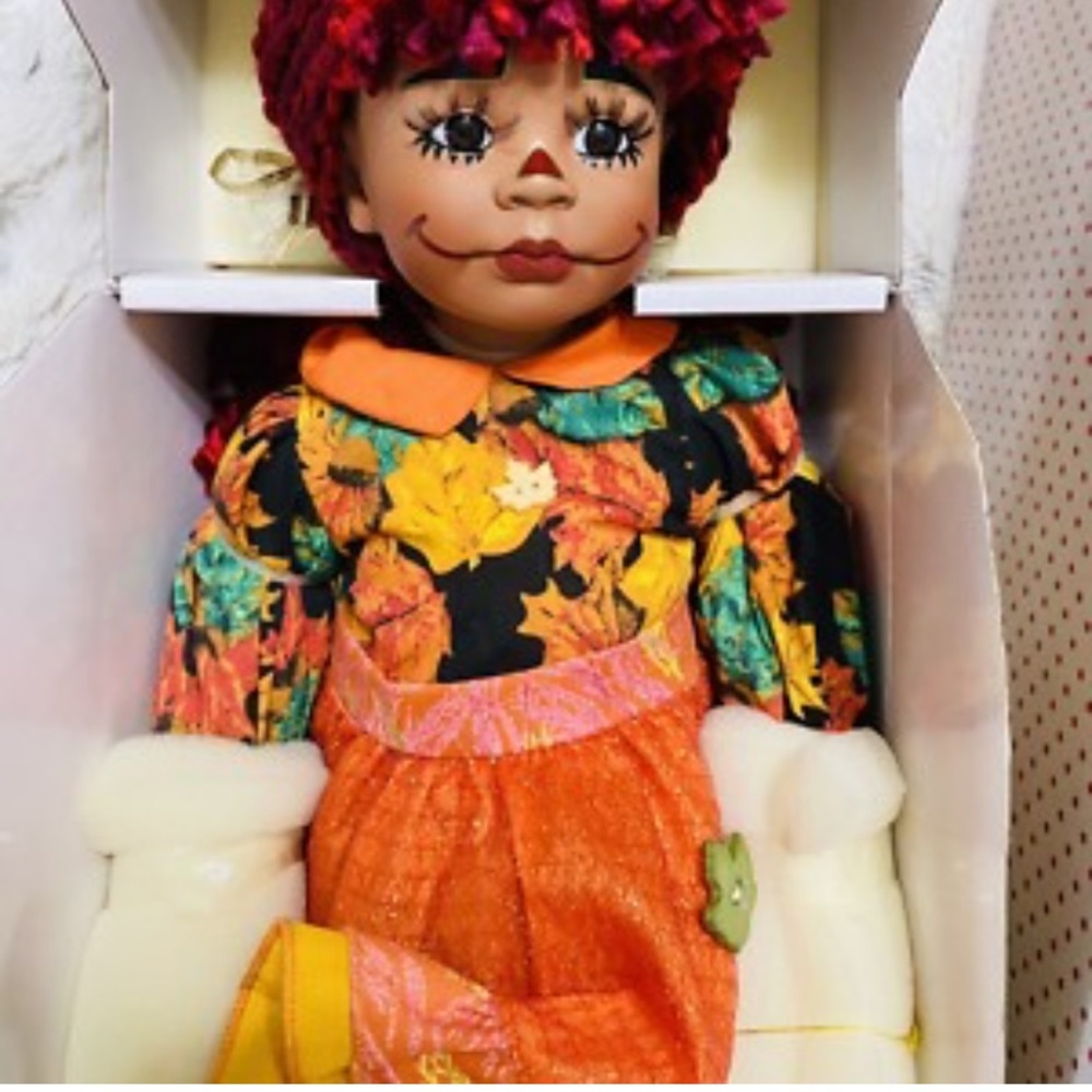 Rare Find Vintage Colorful Rag Time (Missy) Doll 20”with Orange Floral Dress